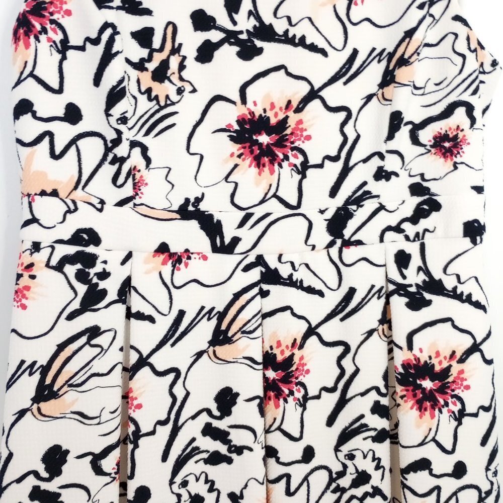 Karl Lagerfeld White Floral Fit-and-Flare Dress - Picture 6 of 14